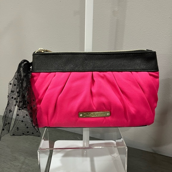 Juicy Couture Accessories - Juicy Couture Pink and Black Clutch/Makeup bag